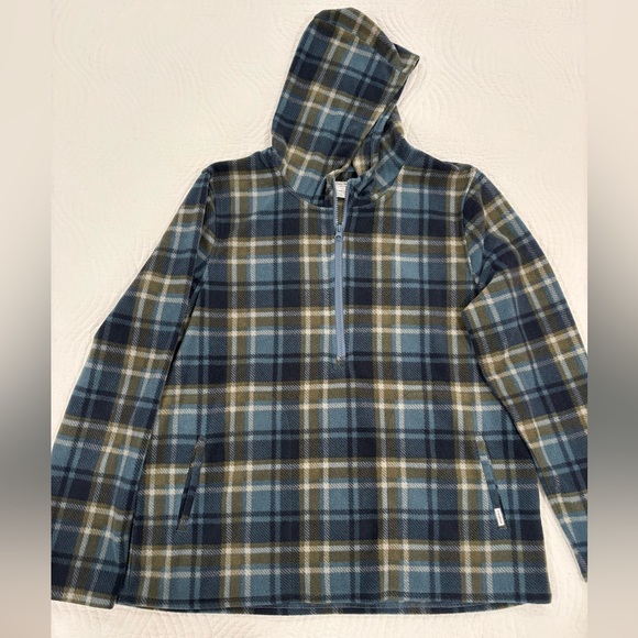 O'Neill Jackets & Blazers - O'Neill Blue, Green and Tan Plaid Fleece Jacket/Hoodie